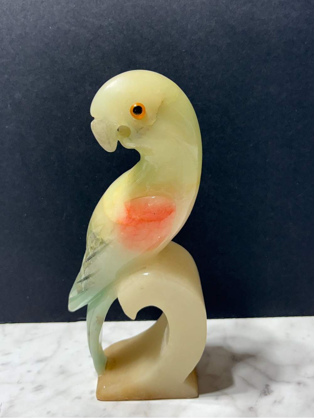 Alabaster? Parrot Hand Carved Figurine